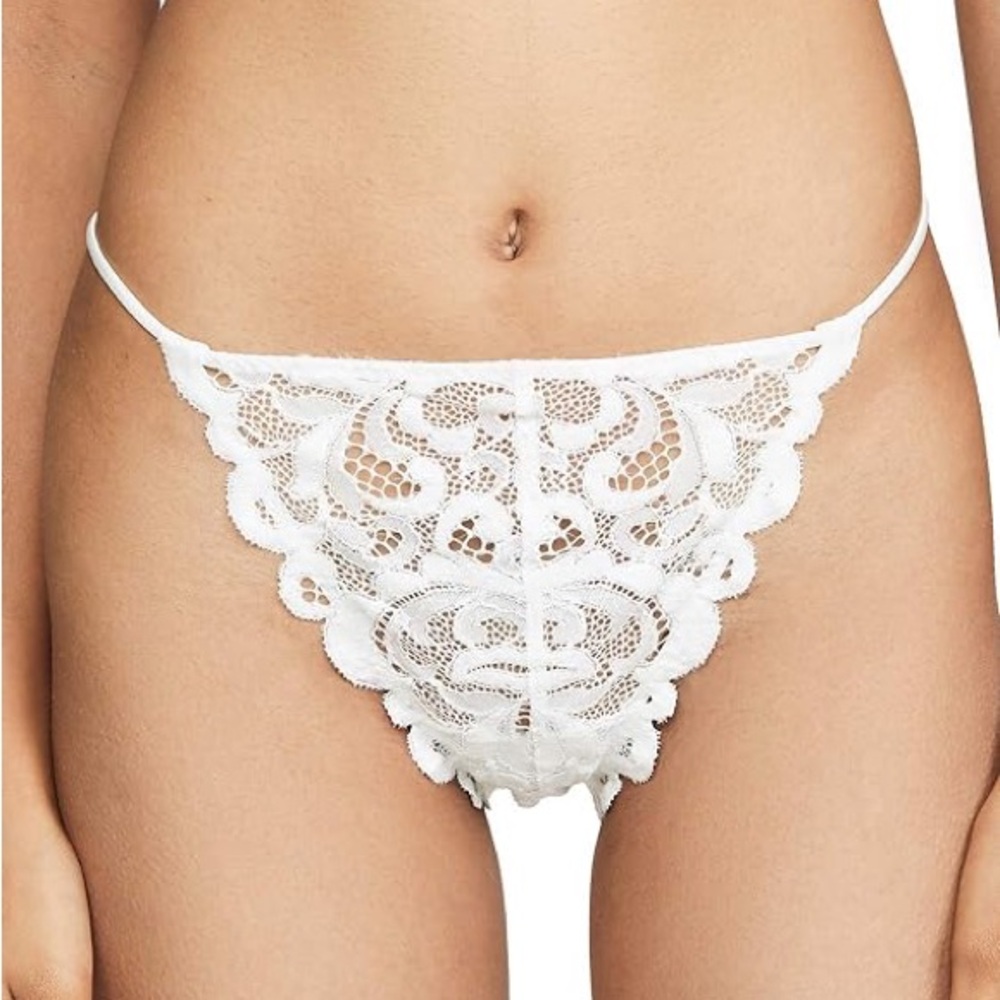 Free People Reese High Waisted Tanga / Size M / Ivory / Brand New